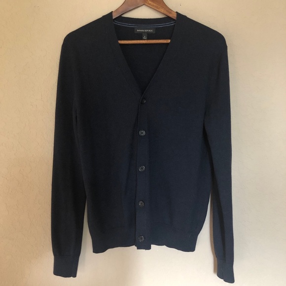 Banana Republic Other - Men’s Banana Republic Silk Cashmere Navy Cardigan